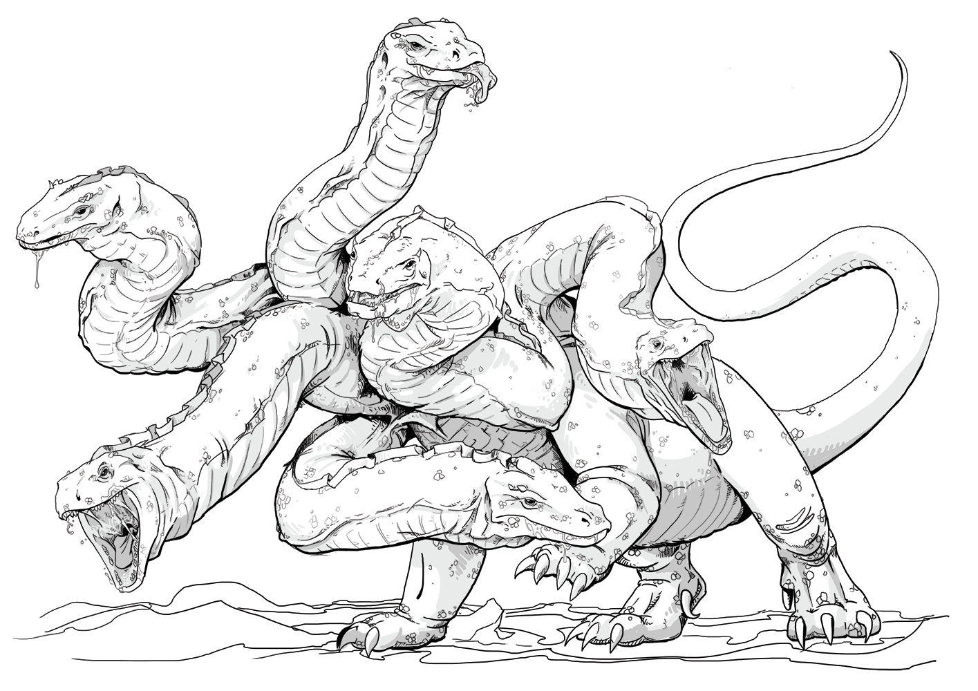 Nine-Headed Lernean Hydra by Mariana Ruiz Villarreal
